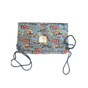 Cath Kidston Kids Drawstring Cinch Bag Construction Trucks Lined Multi Use NWOT